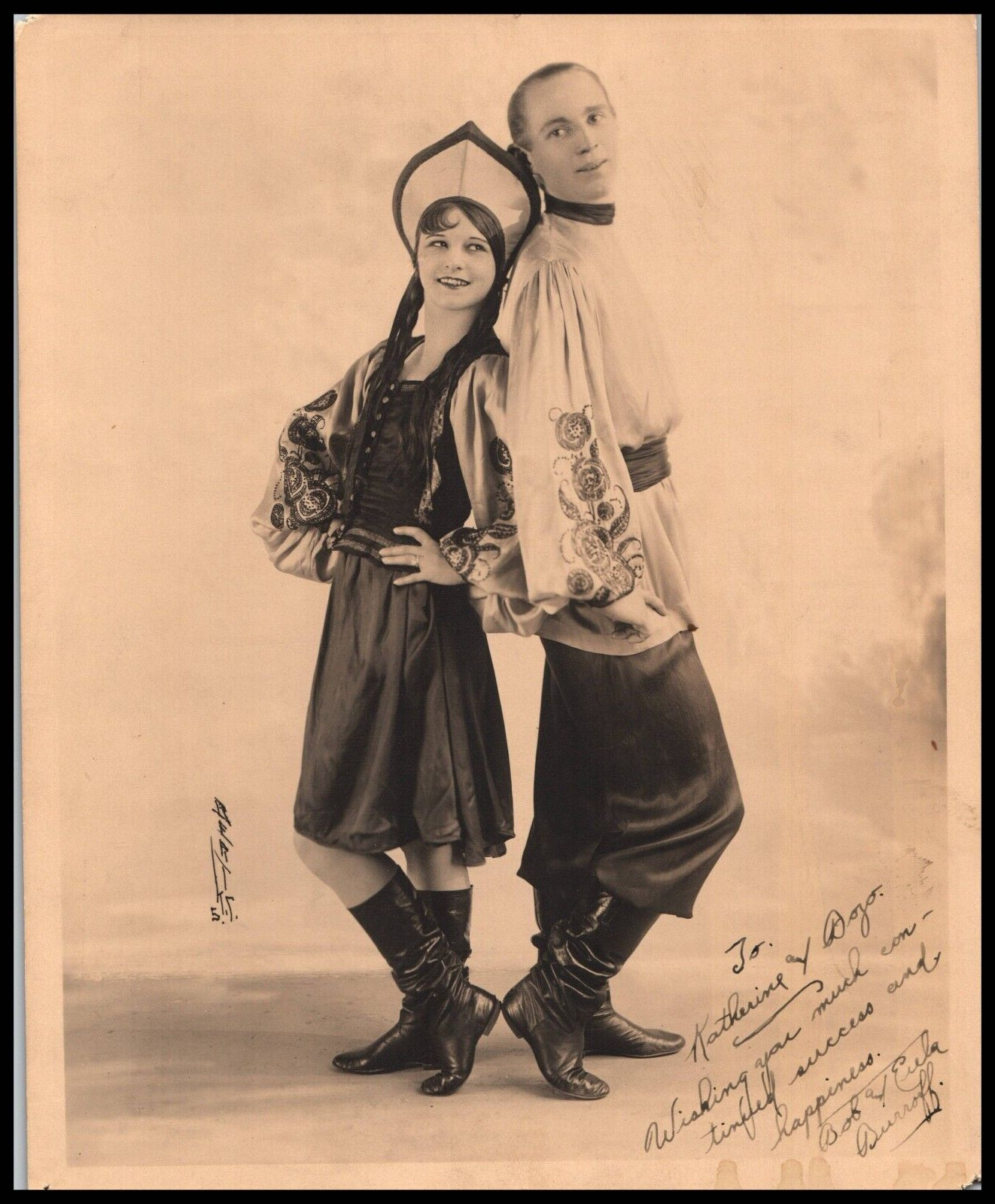 Bob and Eula Burroff VAUDEVILLE DANCER COUPLE 1920s CREDTIS PORTRAIT Photo 639 Bob and Eula Burroff VAUDEVILLE DANCER COUPLE 1920s CREDTIS PORTRAIT Photo 639