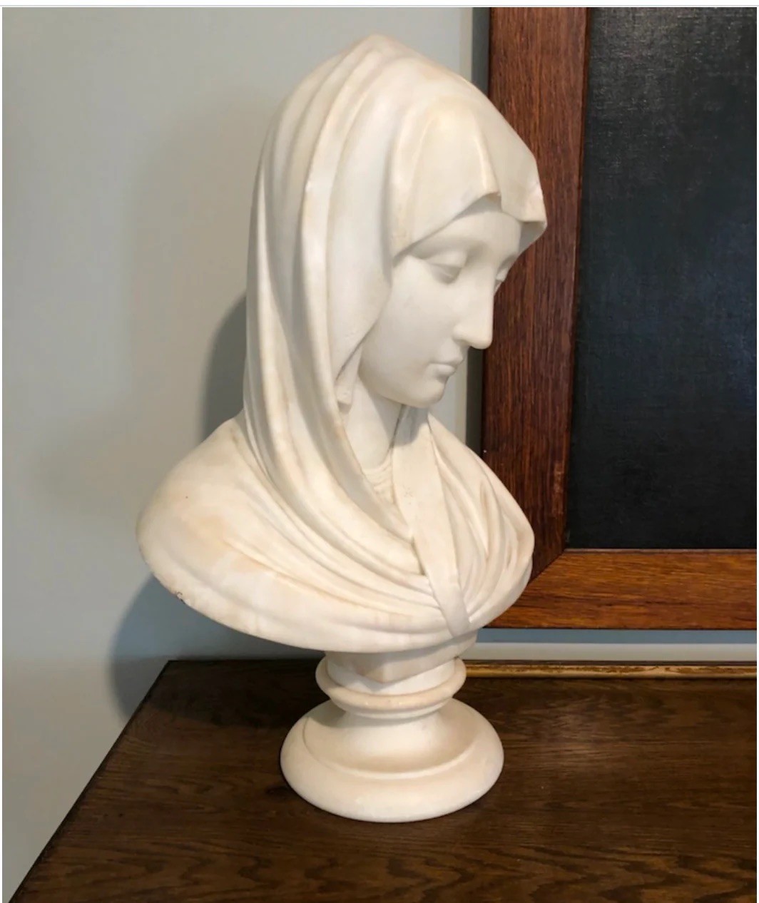 19th Century Catholic Italian Marble Bust of Jesus Christ And Mary 19th Century Catholic Italian Marble Bust of Jesus Christ And Mary
