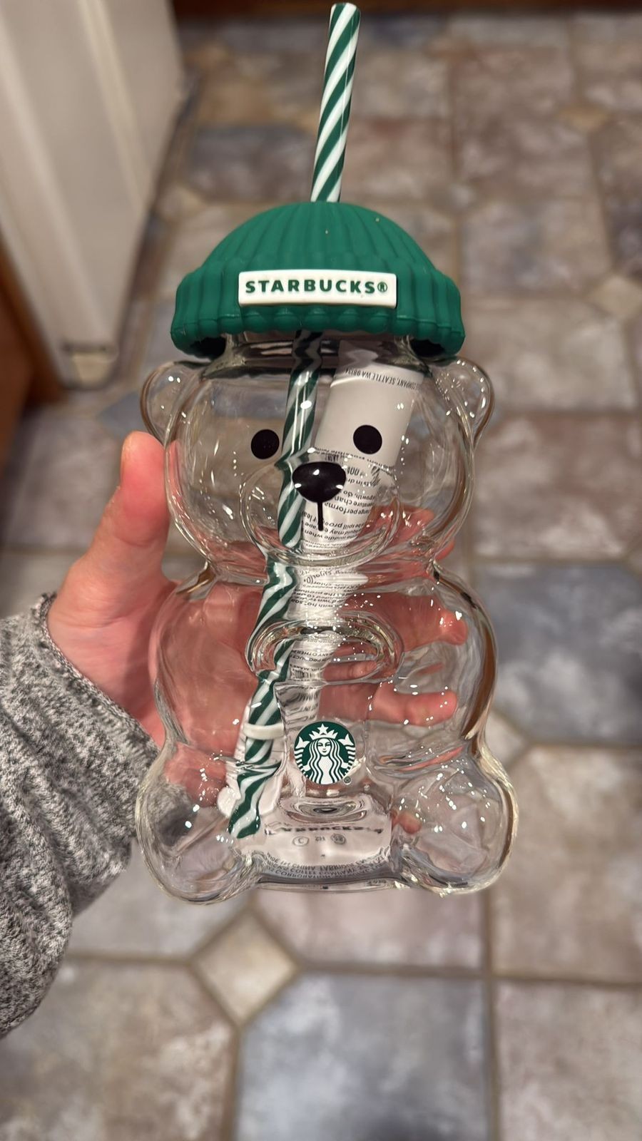 NEW Starbucks 2025 Holiday Bearista Glass Bear Cup Tumbler - Limited Edition