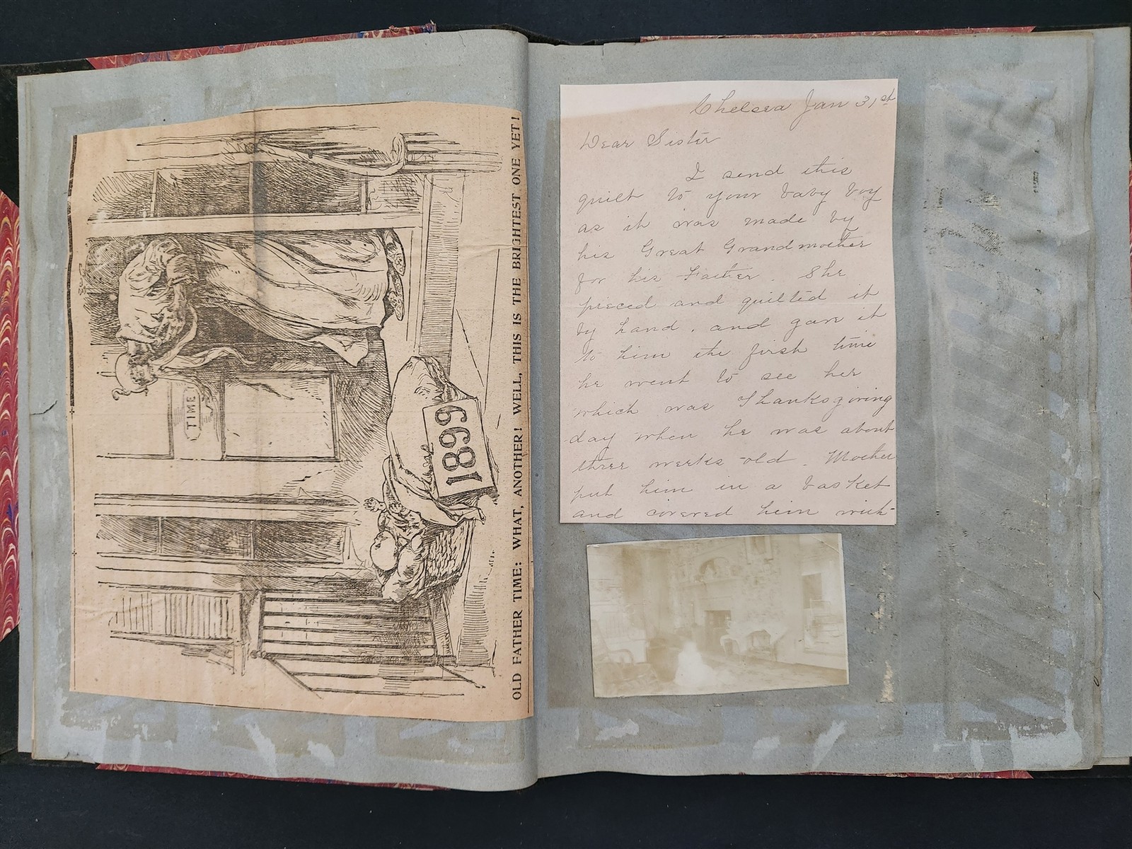 1899 antique BABY SCRAPBOOK boston ma CROSBY ROSS telegrams letters cards photos