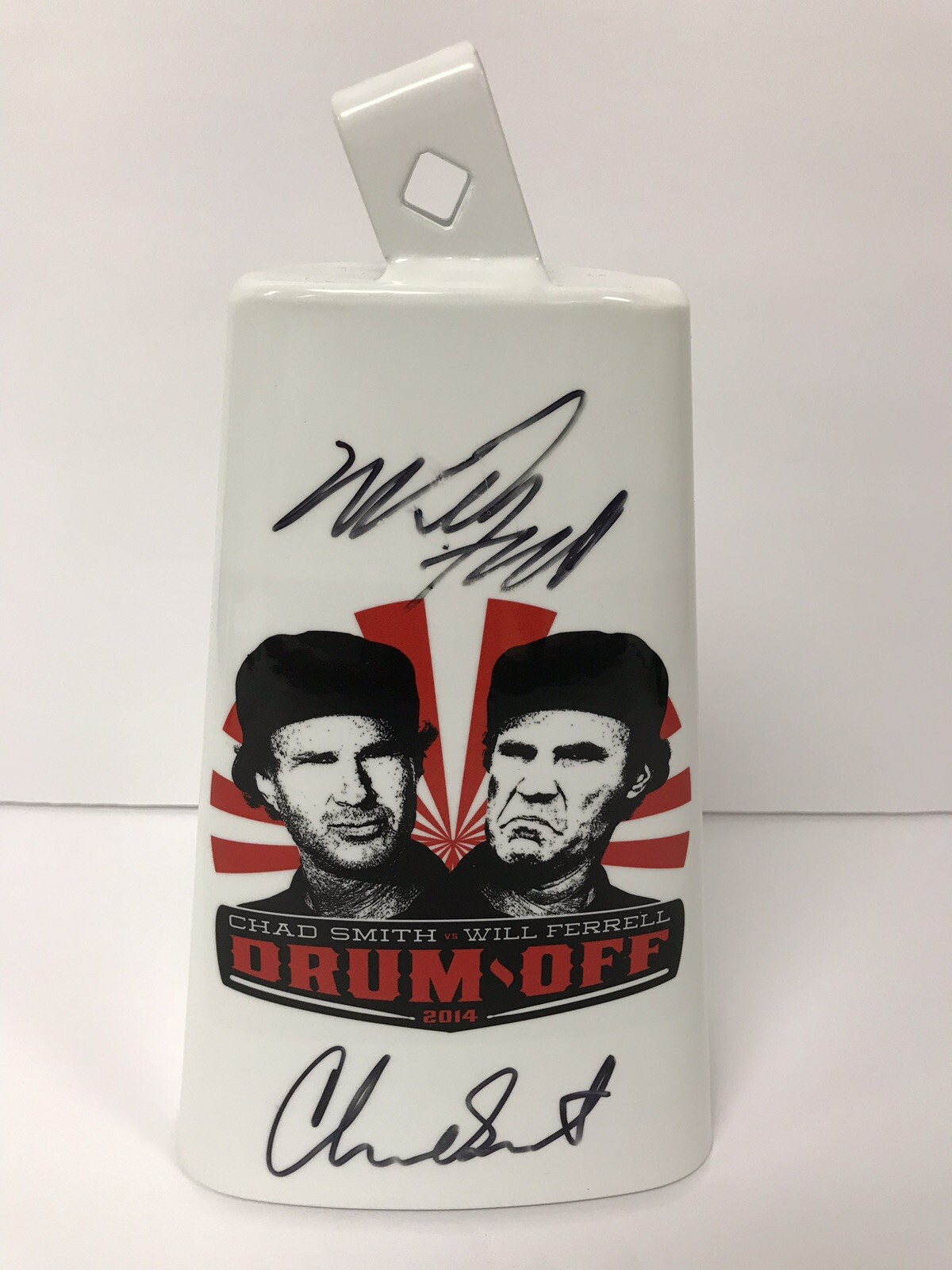 RARE 2014 AUTOGRAPHED WILL FERRELL CHAD SMITH COWBELL RED HOT CHILI PEPPERS SNL RARE 2014 AUTOGRAPHED WILL FERRELL CHAD SMITH COWBELL RED HOT CHILI PEPPERS SNL