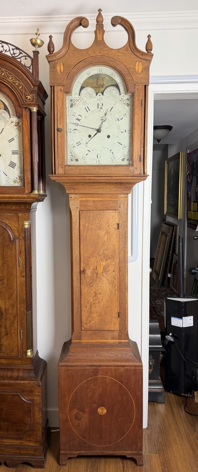 Rare Charles Cooper, Lebanon Pennsylvania Antique Grandfather Clock, Circa 1800