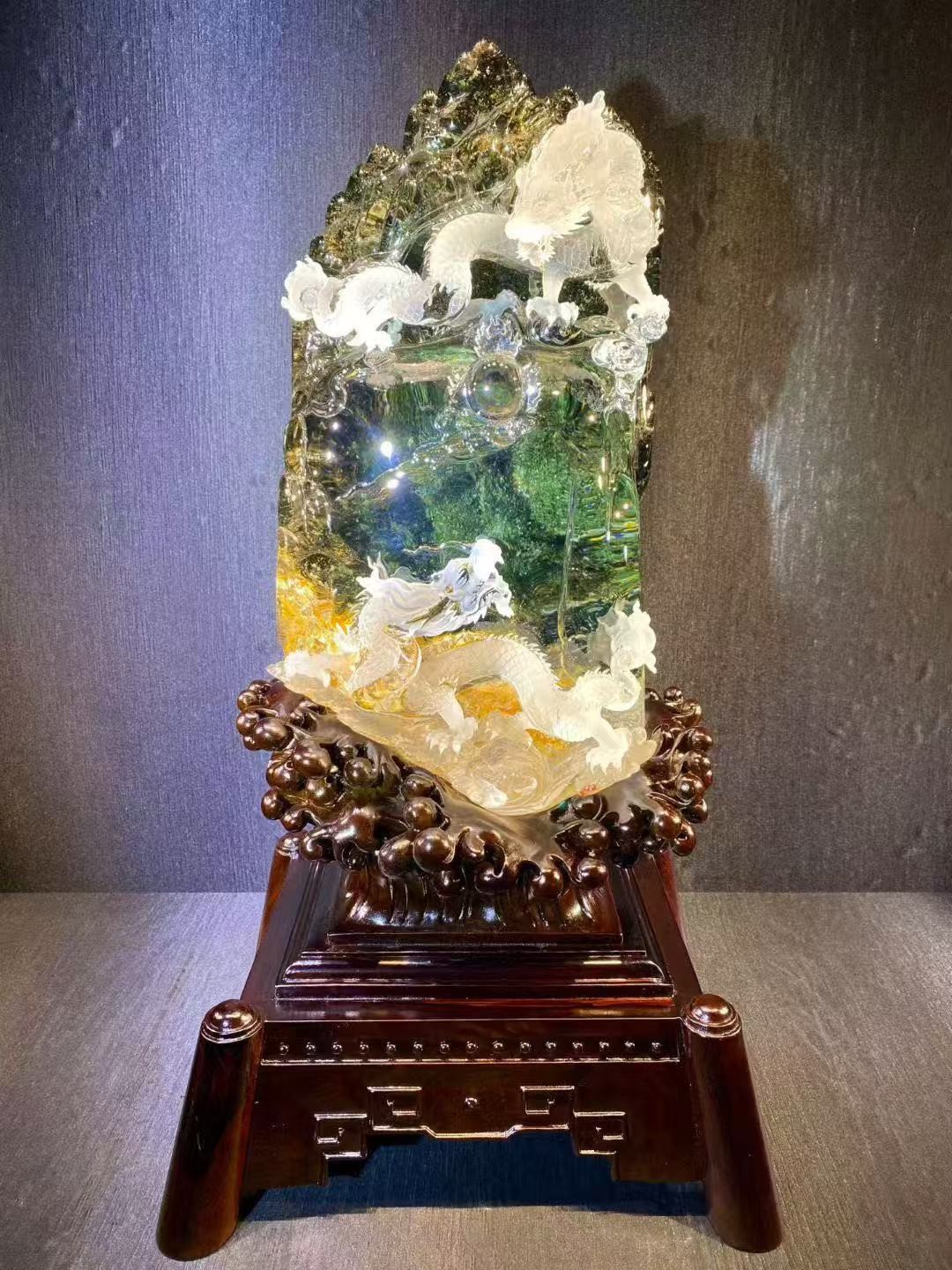 28.5LB Natural garden crystal Quartz dragon Skull Carved energy reiki+stand 28.5LB Natural garden crystal Quartz dragon Skull Carved energy reiki+stand