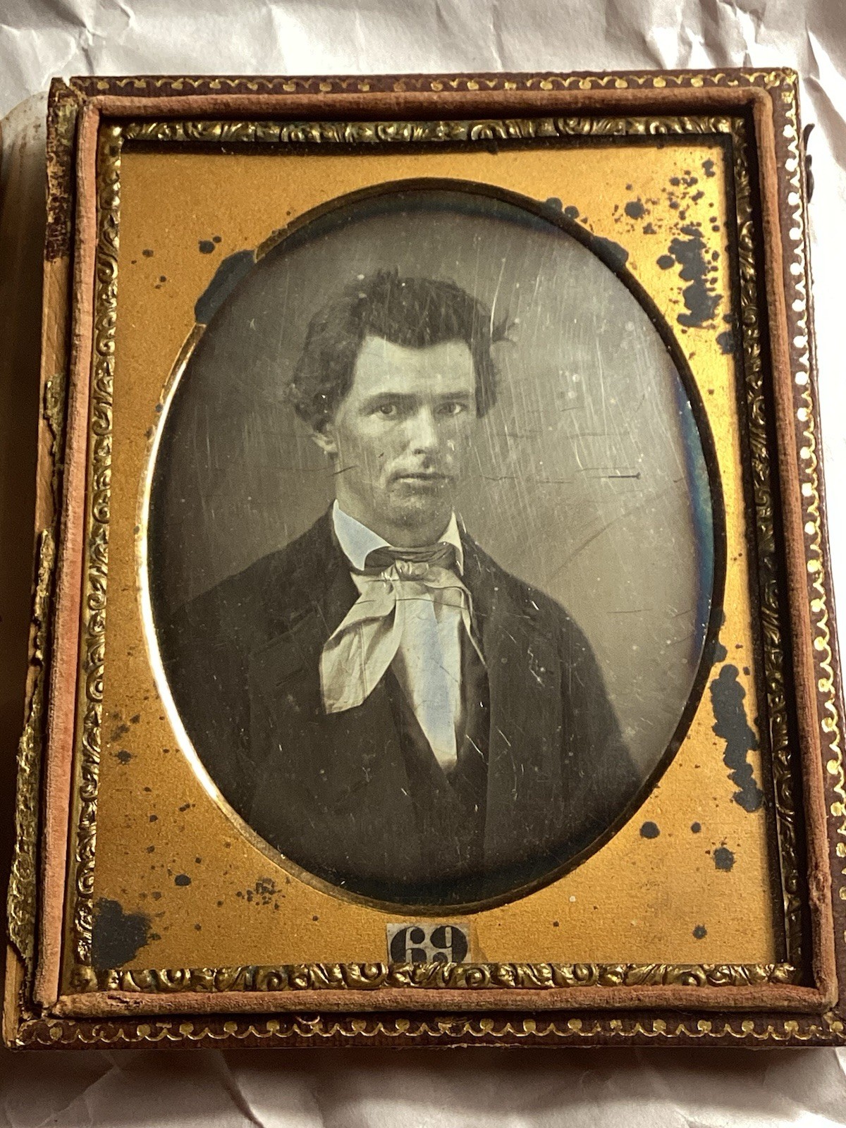 Antique 1840s-1850s Daguerreotype ~ Young American Street Fighting Man 1/6th Antique 1840s-1850s Daguerreotype ~ Young American Street Fighting Man 1/6th