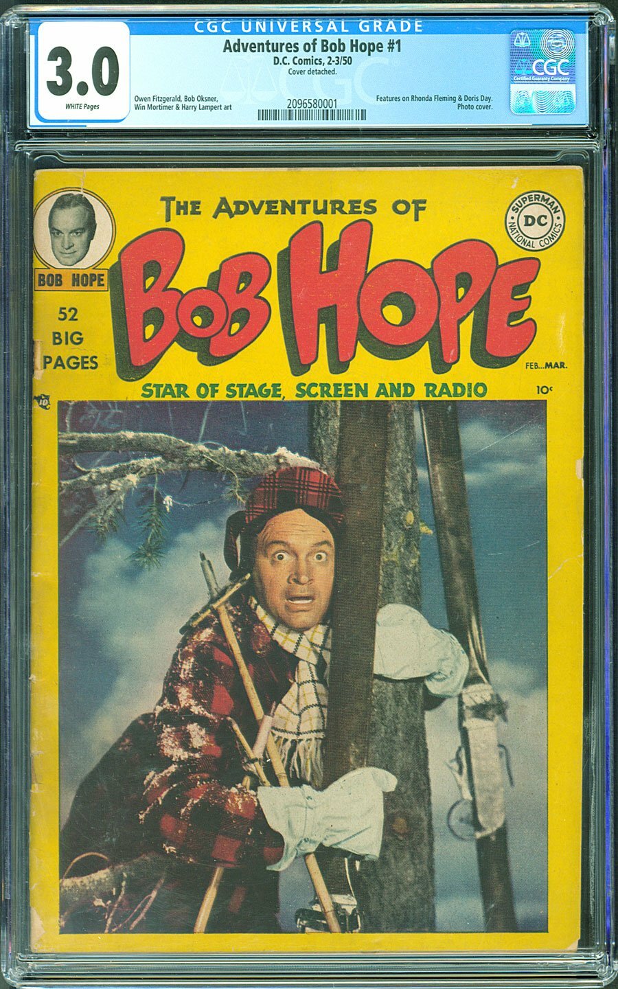 Adventures of Bob Hope #1 CGC 3.0 DC 1950 Photo Cover Doris Day WHITE L12 cm Adventures of Bob Hope #1 CGC 3.0 DC 1950 Photo Cover Doris Day WHITE L12 cm