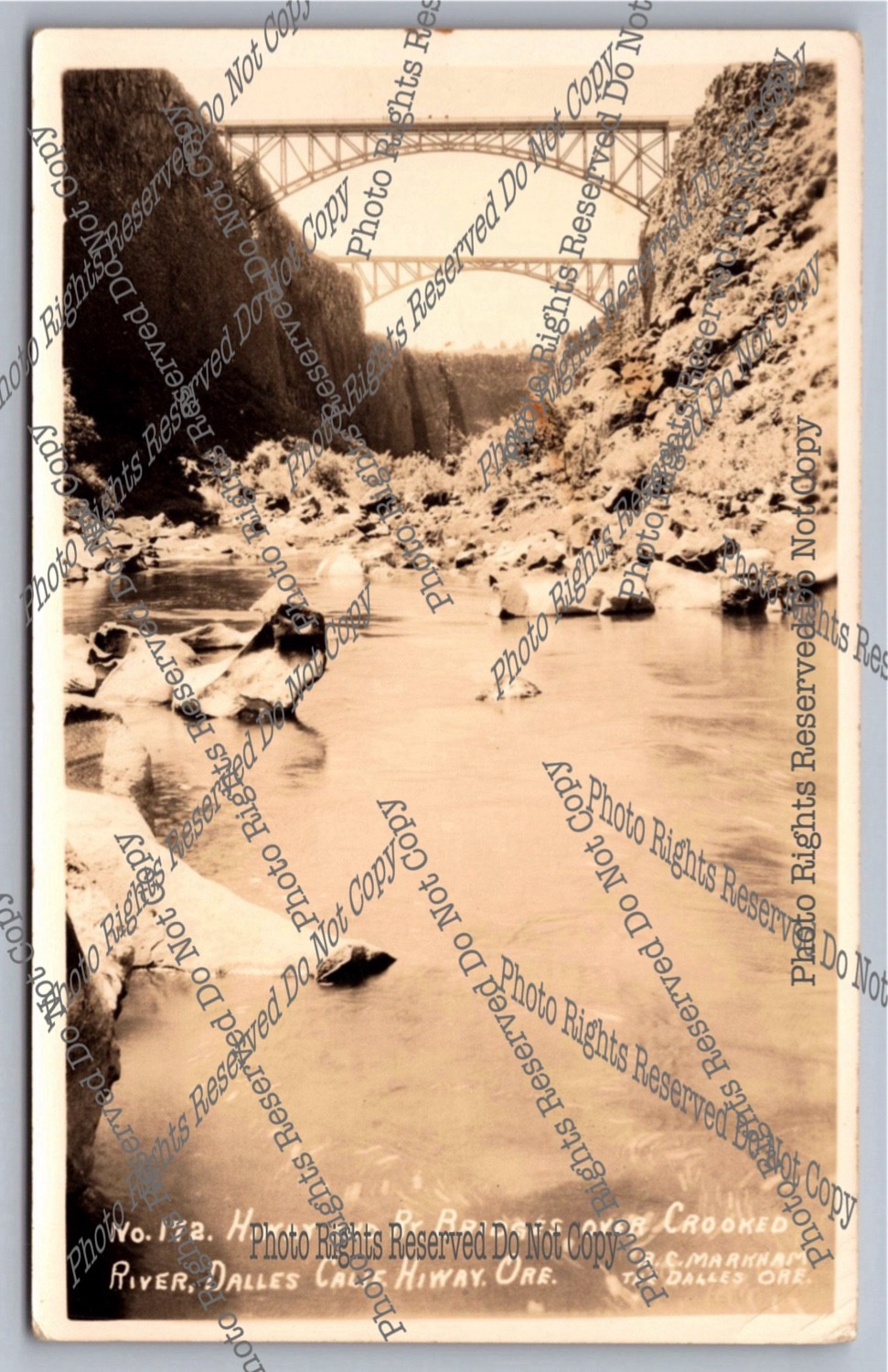 Antique / Vintage RPPC Hiway RR Bridges Crooked River Oregon Real Photo Postcard