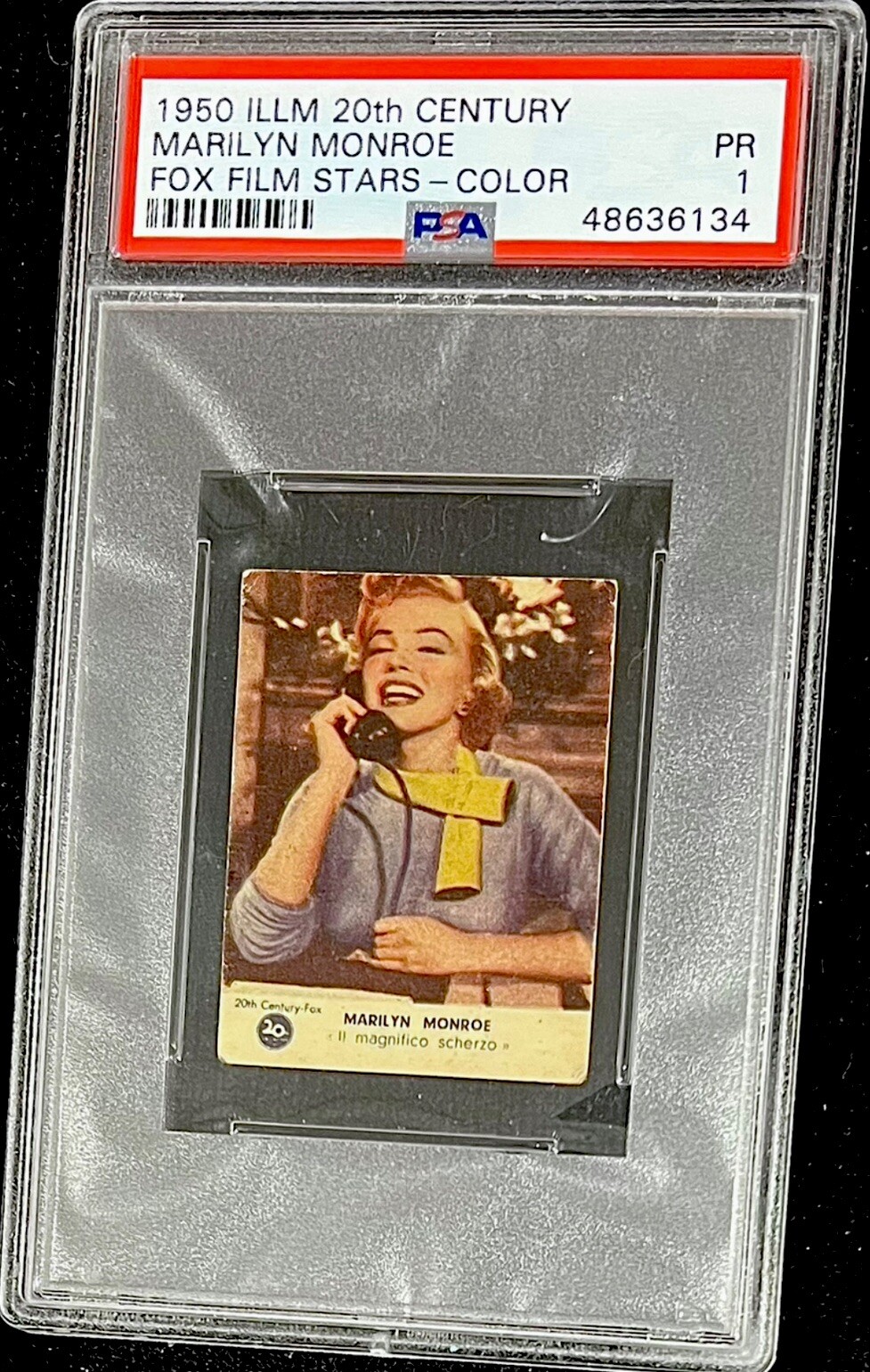 1950 MARILYN MONROE *RARE* 1st COLOR RC 1/1 PSA PR1 (ITALIAN ILLM) SUPER SCARCE