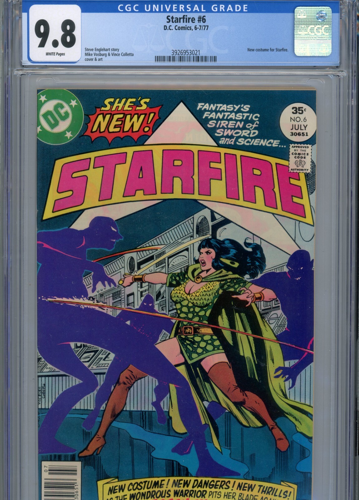 STARFIRE #6 MT 9.8 CGC WHITE PAGES NEW STARFIRE COSTUME VOSBURG ART AND COVER STARFIRE #6 MT 9.8 CGC WHITE PAGES NEW STARFIRE COSTUME VOSBURG ART AND COVER