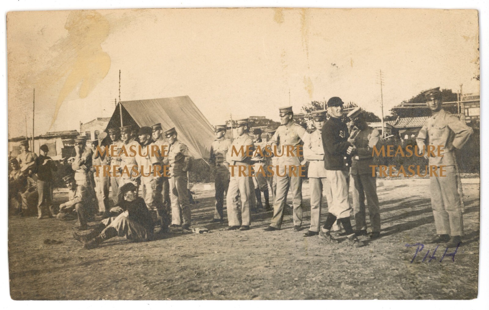 C.1912 WOW BEIJING CHINA USMC AMERICAN LEGATION IN BASEBALL UNIFORM PHOTO F2D C.1912 WOW BEIJING CHINA USMC AMERICAN LEGATION IN BASEBALL UNIFORM PHOTO F2D