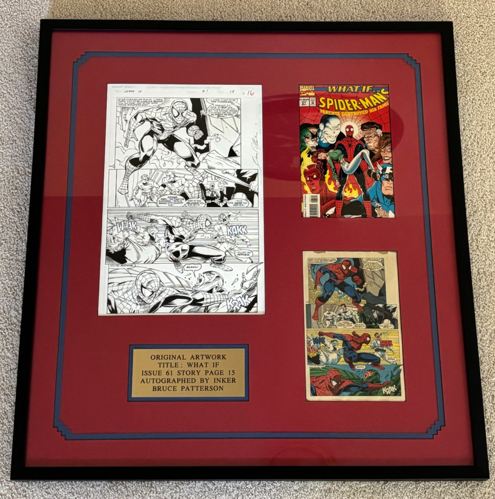 Spider Man Original Signed Comic Art Drawings Framed, Only 1 Exists Worldwide Spider Man Original Signed Comic Art Drawings Framed, Only 1 Exists Worldwide