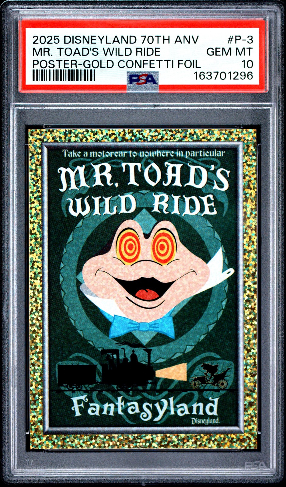 2025 TOPPS DISNEYLAND 70TH ANNIVERSARY POSTERS MR. TOAD'S WILD RIDE 48/55 PSA 10