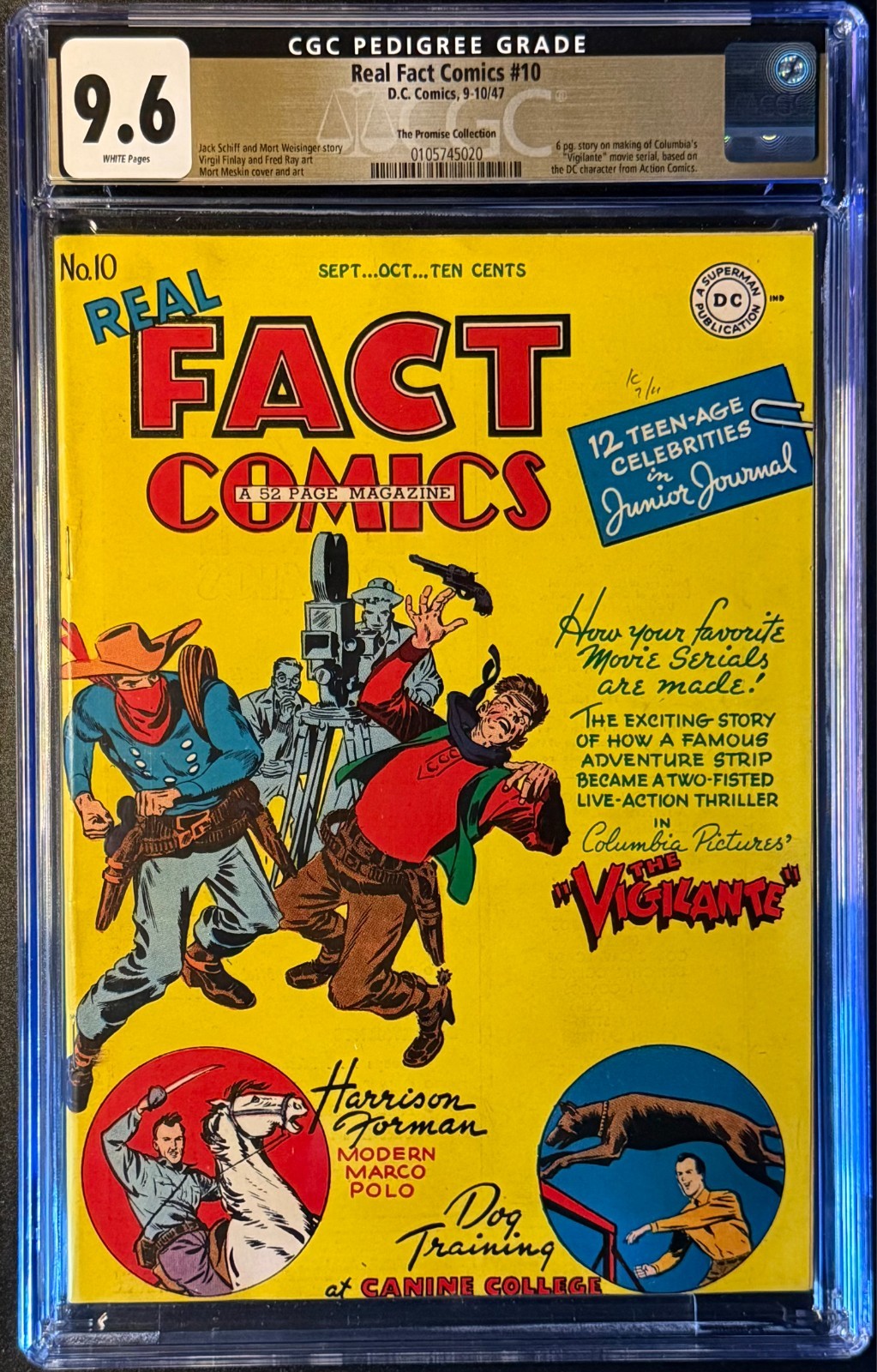 Real Fact Comics #10 (DC,1947) CGC 9.6 WP Golden Age Pedigree Promise Collection