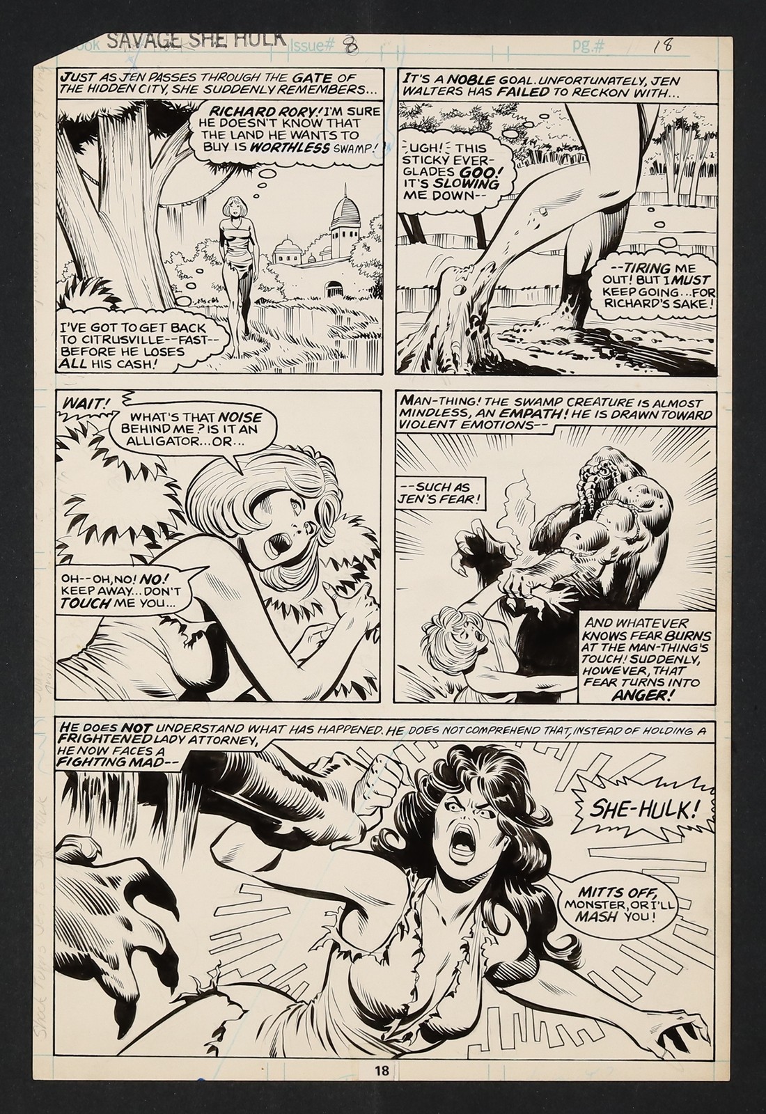 Original Art from Savage She-Hulk #8 (1980) Page 18 Vosburg/Stone Original Art from Savage She-Hulk #8 (1980) Page 18 Vosburg/Stone