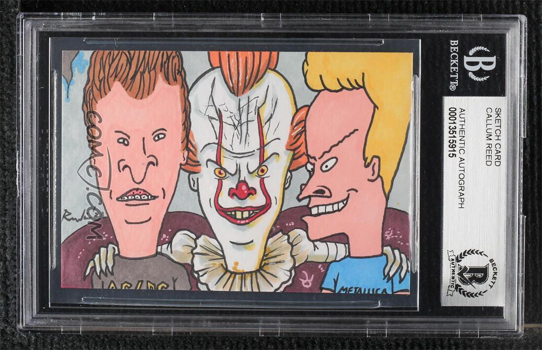 Beavis And Butthead MTV IT Pennywise Original Art Sketch Card 1/1 BAS Beavis And Butthead MTV IT Pennywise Original Art Sketch Card 1/1 BAS
