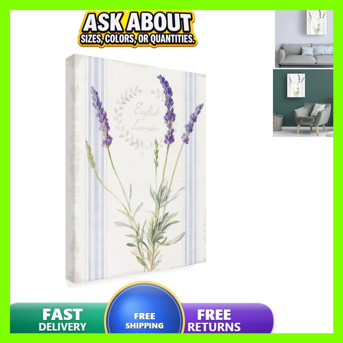 Trademark Fine Art Danhui Nai 'floursack Lavender IV' Canvas Art Trademark Fine Art Danhui Nai 'floursack Lavender IV' Canvas Art