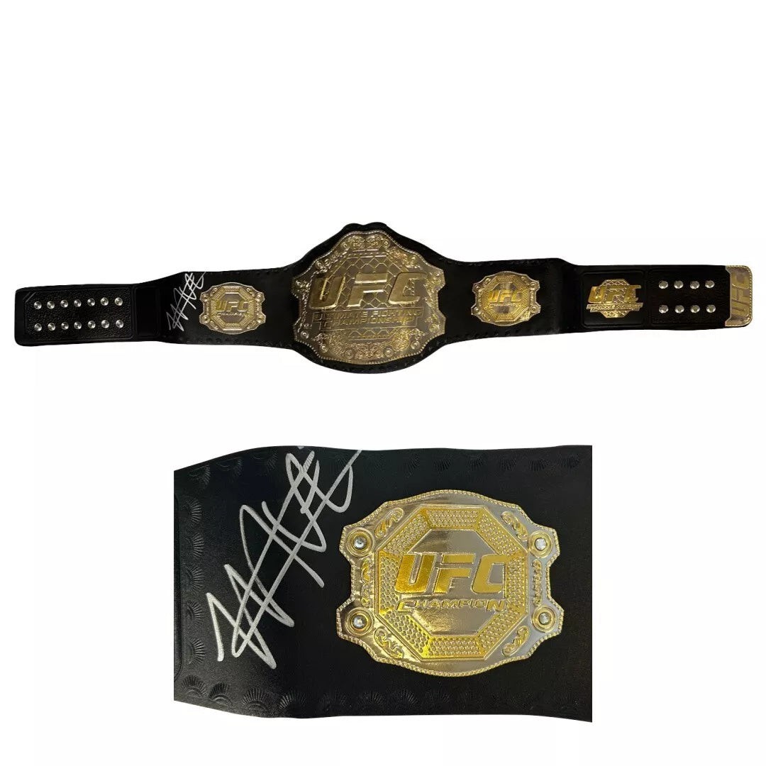Khabib Nurmagomedov autographed signed belt UFC Conor McGregor JSA COA Khabib Nurmagomedov autographed signed belt UFC Conor McGregor JSA COA