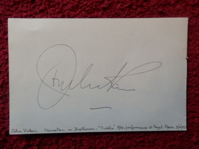 JON VICKERS / PIERO CAPPUCCILLI - OPERA SINGERS - AUTOGRAPHS - 1976