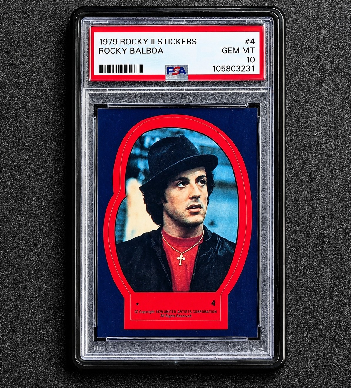 Rocky Balboa Topps 1979 Rocky II RC Rookie Meet Rocky Sticker PSA 10 Gem POP 6 Rocky Balboa Topps 1979 Rocky II RC Rookie Meet Rocky Sticker PSA 10 Gem POP 6