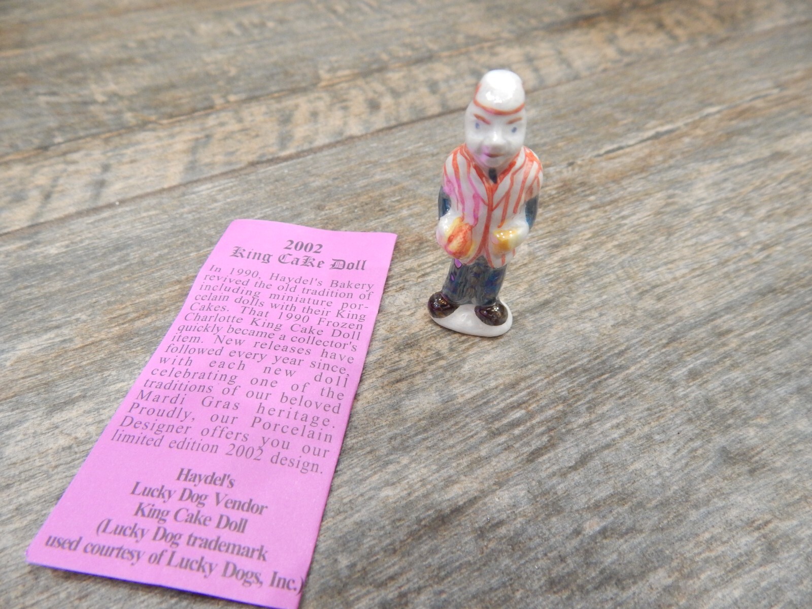 NEW Haydel's Artist Proof King Cake Doll 2002 Lucky Dog Vendor New Orleans NEW Haydel's Artist Proof King Cake Doll 2002 Lucky Dog Vendor New Orleans