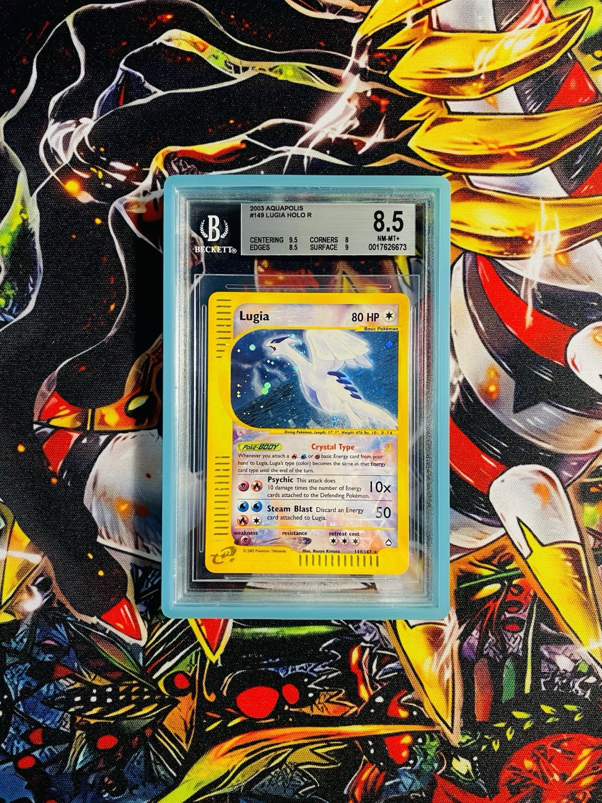 Lugia Crystal 🧨#149/147 Aquapolis 💧Holo ENG🇬🇧 BGS 8.5 strong Pokèmon Card 📩 Lugia Crystal 🧨#149/147 Aquapolis 💧Holo ENG🇬🇧 BGS 8.5 strong Pokèmon Card 📩