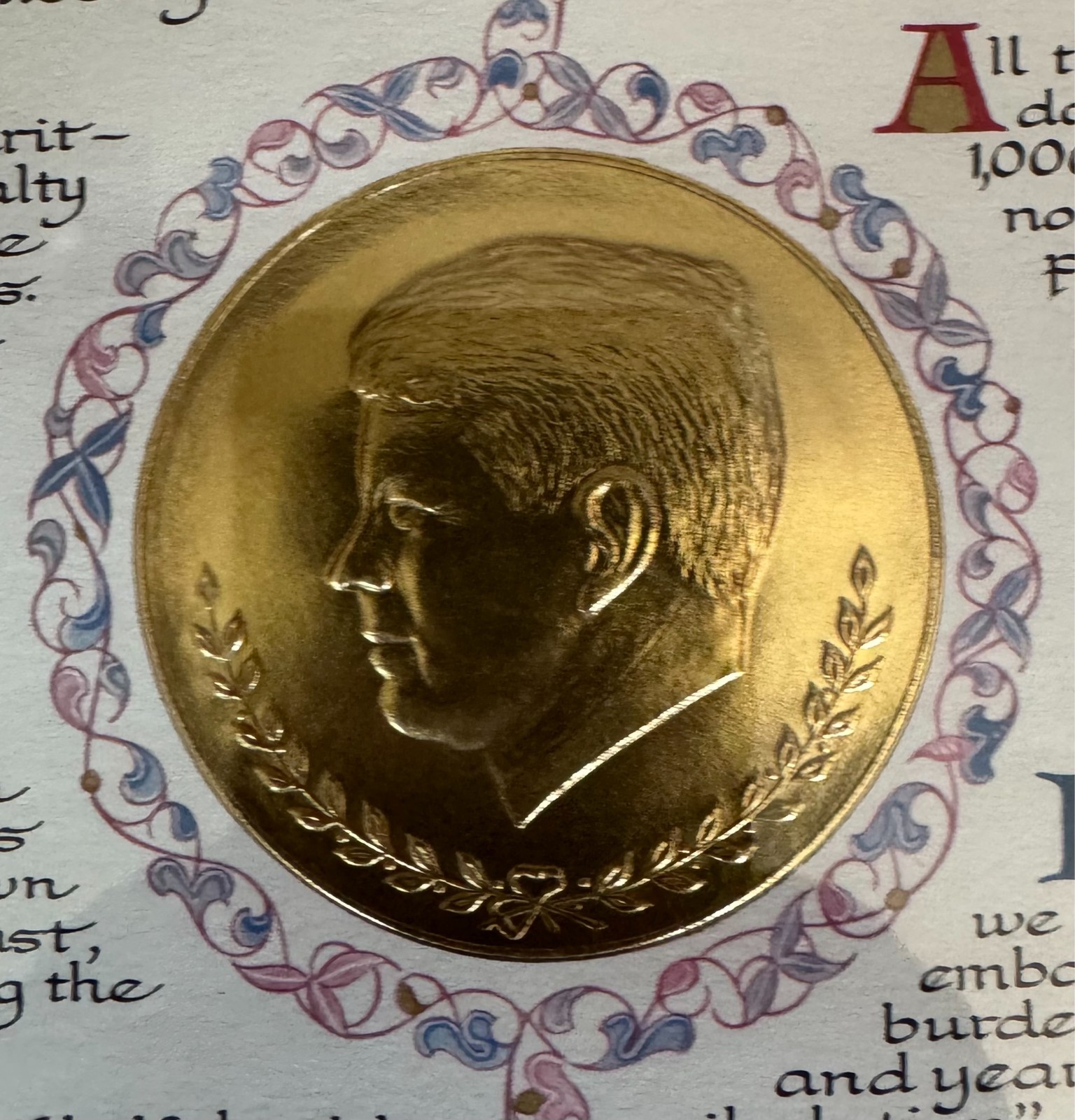 John F. Kennedy 1961 Inaugural Address “Ask Not” | Framed Artwork w/ 2.5” Gold M