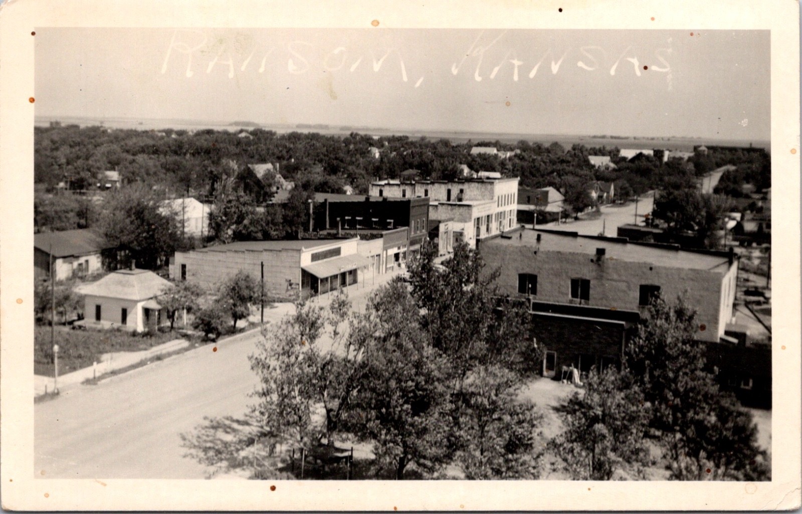 RPPC Real Photo Postcard Kansas Ransom Ness County street view