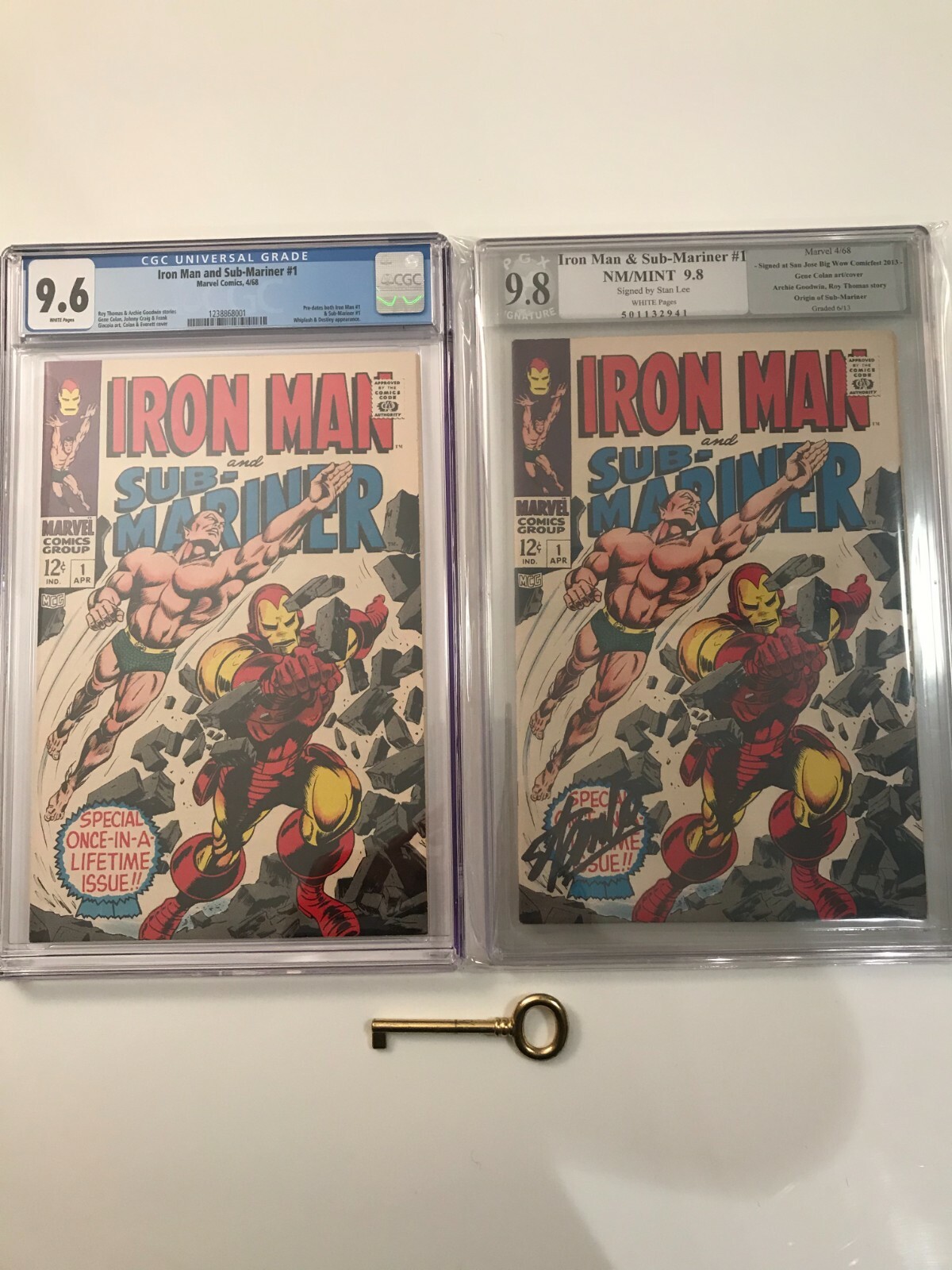 Iron Man & Sub-Mariner #1 2x's CGC 9.6 & PGX 9.8 Siged Stan Lee WP RARE LOT Iron Man & Sub-Mariner #1 2x's CGC 9.6 & PGX 9.8 Siged Stan Lee WP RARE LOT