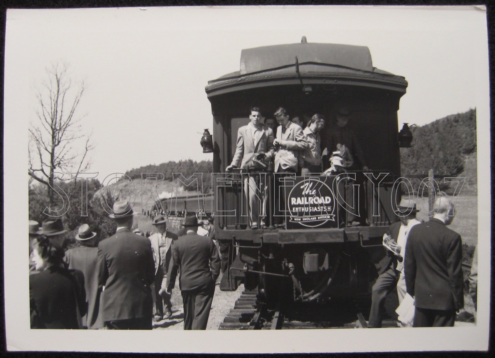 New England Railroad Enthusiasts B&M 1496 Train at Clinton Viaduct MA 1948 photo