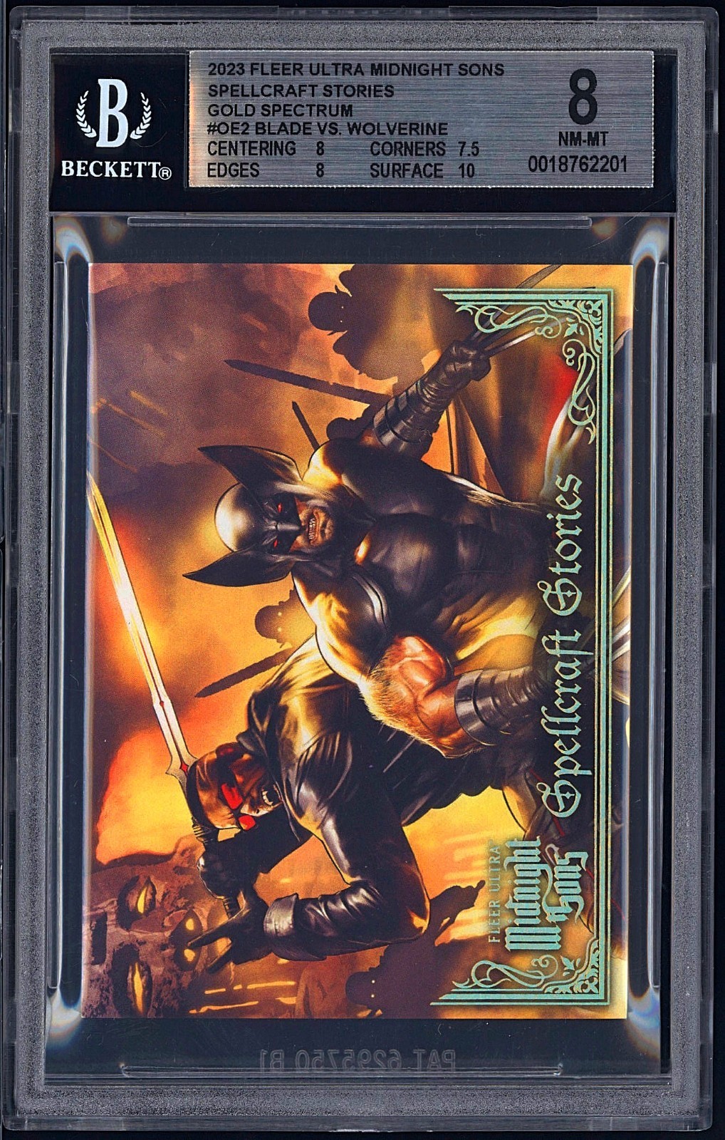 2023 Fleer Ultra Midnight Sons Gold Spectrum BLADE WOLVERINE One of One 1/1 BGS