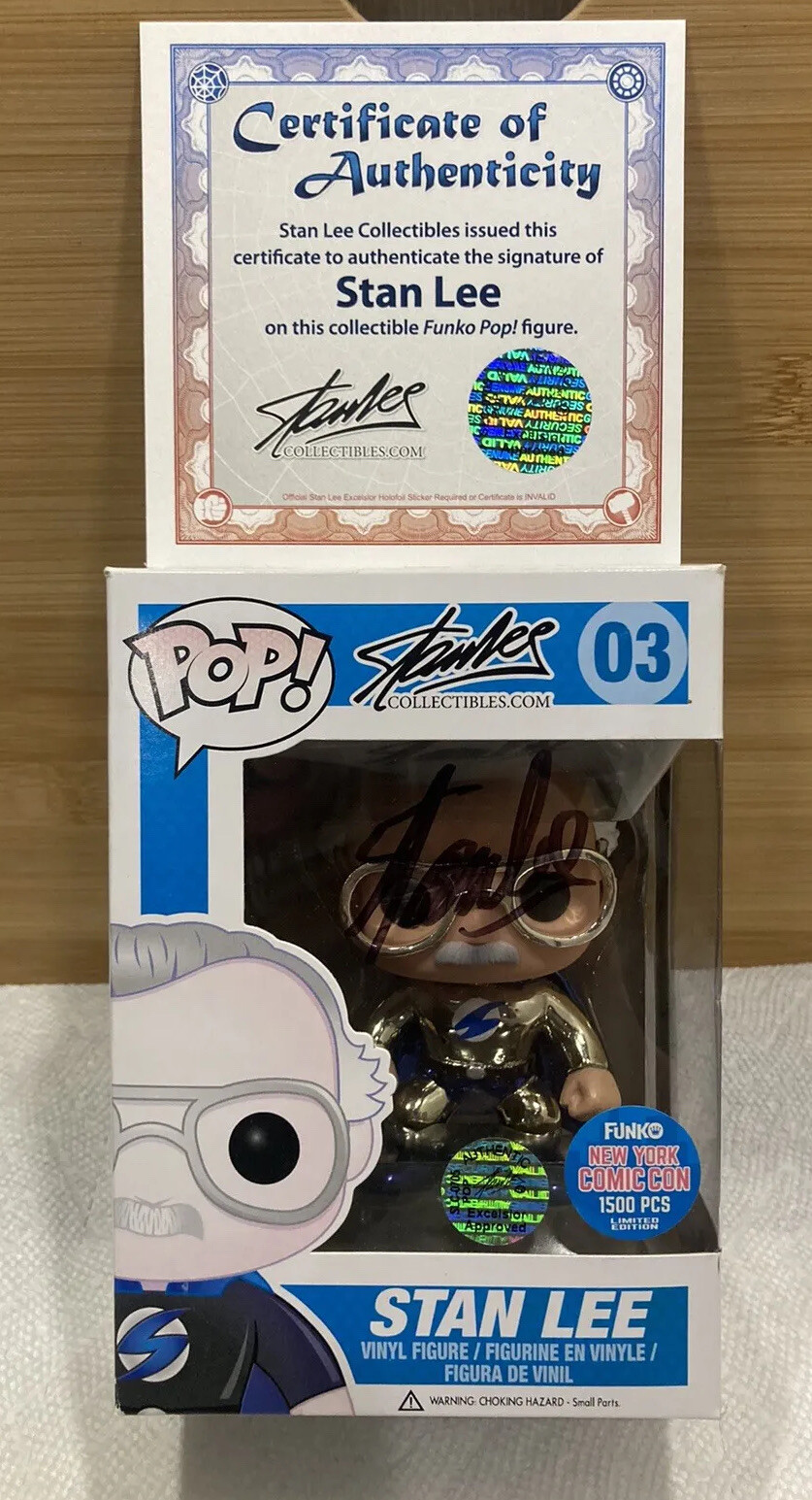 Stan Lee Funko Pop Signed by Stan Lee 1/1  One of a Kind Chrome Metallic
