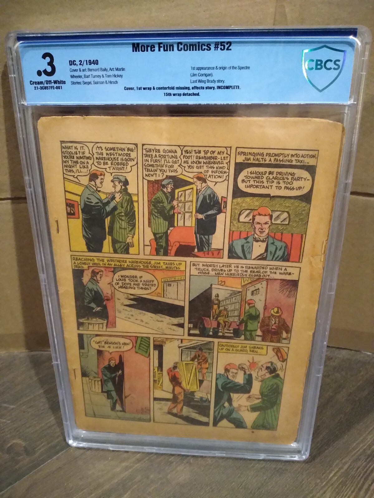 More Fun Comics 52 CBCS 0.3 (1st Appearance and Origin Of Spectre) James Gunn DC