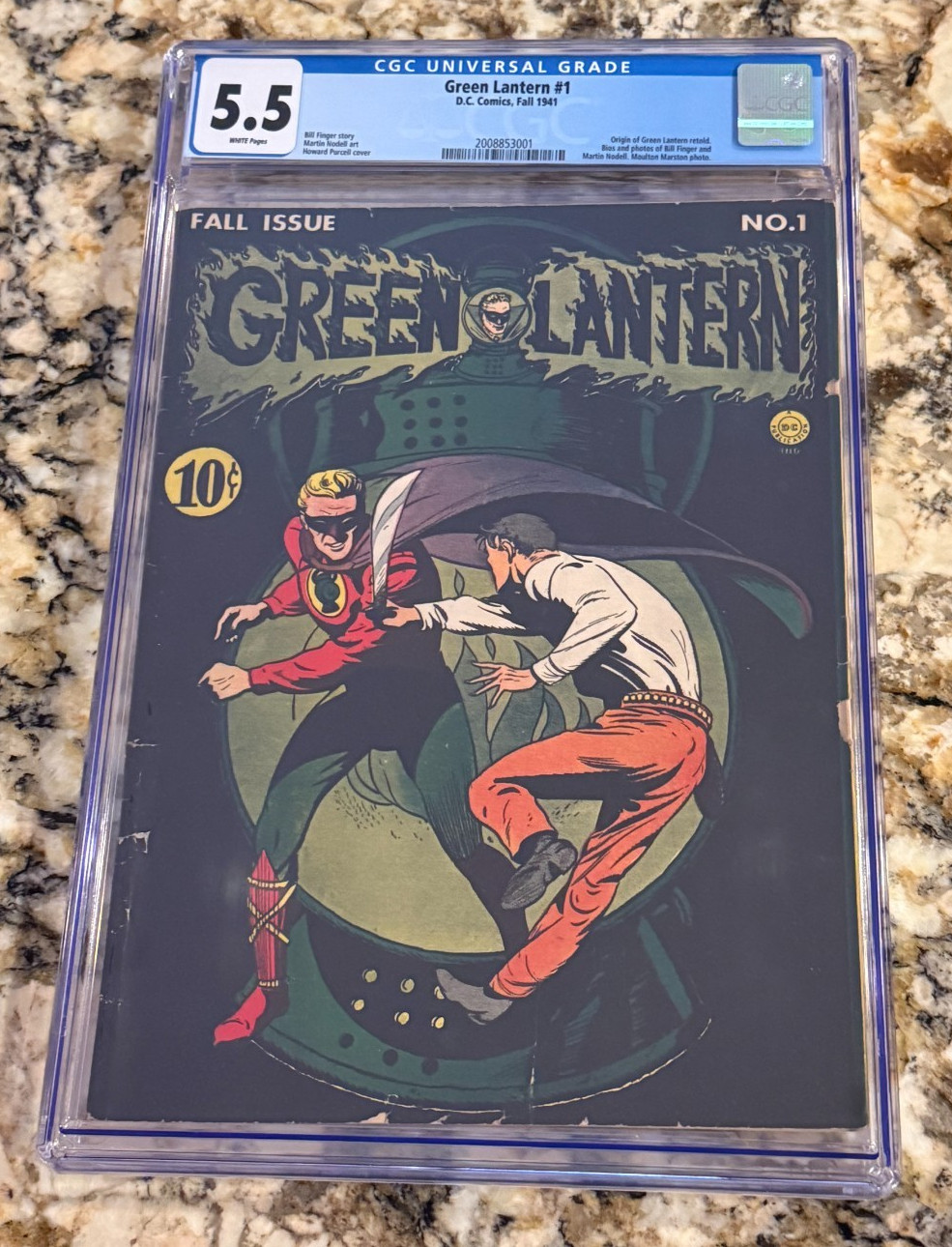 Green Lantern #1 1941 D.C. Golden Age Comic CGC 5.5 Rare White Pages JLA GA KEY Green Lantern #1 1941 D.C. Golden Age Comic CGC 5.5 Rare White Pages JLA GA KEY