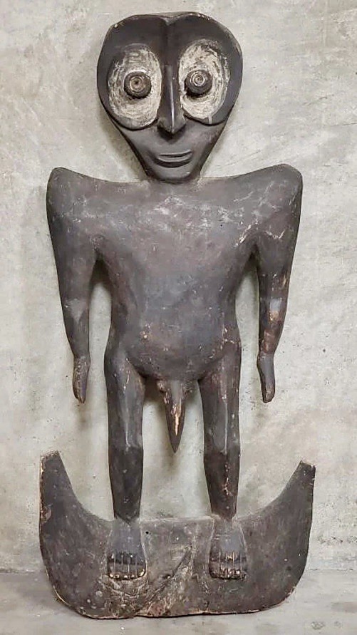 42” Vintage Carved Wood Cameroon Tribal Figure James Willis Huge Statement Piece