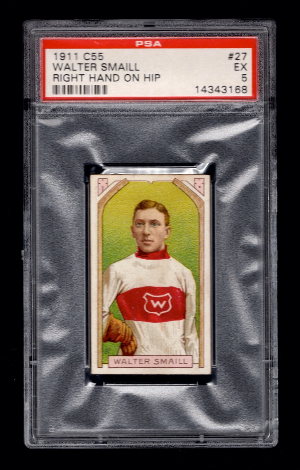 PSA 5 WALTER SMAILL 1911 C55 Hockey Card #27 CENTERED (With RIGHT HAND on HIP) PSA 5 WALTER SMAILL 1911 C55 Hockey Card #27 CENTERED (With RIGHT HAND on HIP)