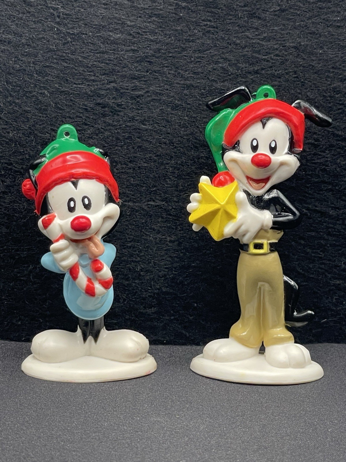 Vintage 1997 Warner Bros Animaniacs Yakko & Dot Christmas Ornaments. Set of Two. Vintage 1997 Warner Bros Animaniacs Yakko & Dot Christmas Ornaments. Set of Two.