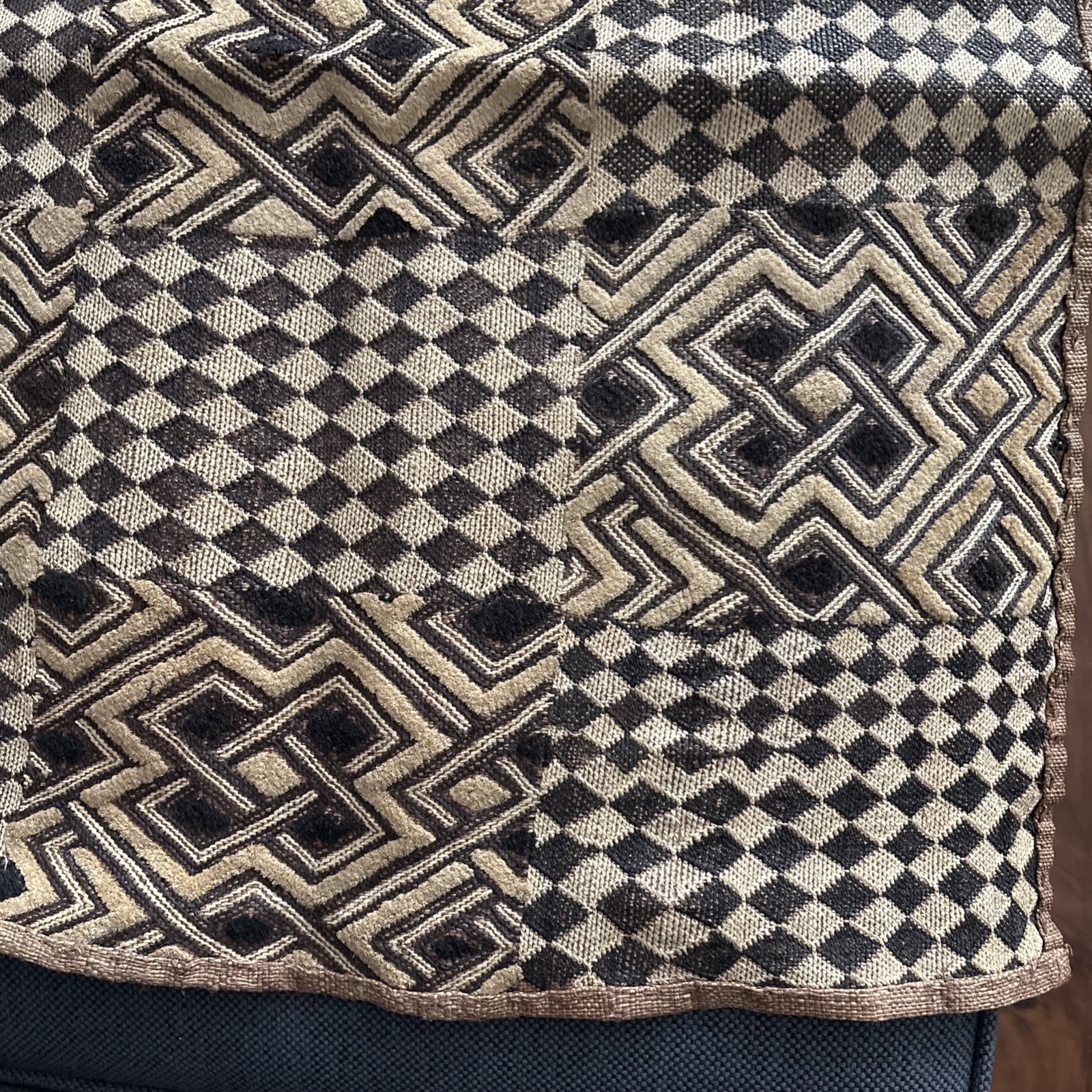 African Kuba Cloth. Vintage Congo DRC. Circa 1920-1930. Approx 2 X 4 Feet. African Kuba Cloth. Vintage Congo DRC. Circa 1920-1930. Approx 2 X 4 Feet.