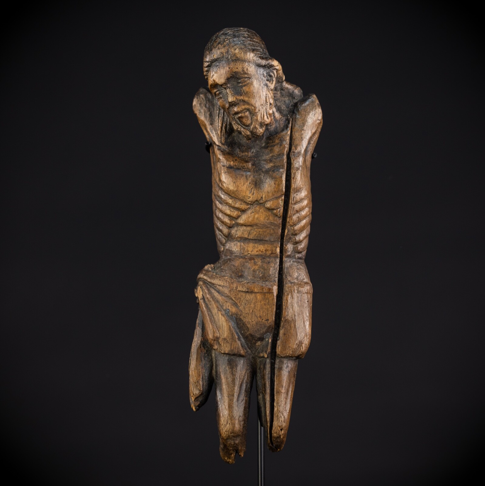 1400s Corpus Christi Sculpture | 15th C Christ Wooden Statue | Antique | 10.2