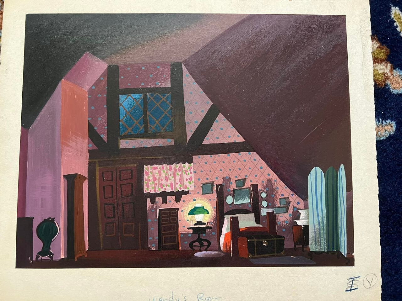 Disney Mary Blair Authentic Concept Art of Wendy's Room Peter Pan Disney Mary Blair Authentic Concept Art of Wendy's Room Peter Pan