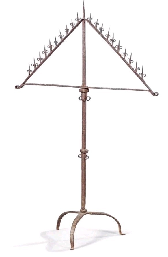 Wrought Iron Ecclesiastical Pricket Candelabrum Vintage Gothic Medieval 