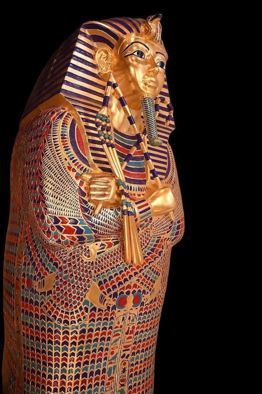 Authentic Replica of King Tutankhamun Sarcophagus Gold Leaf Egyptian Museum