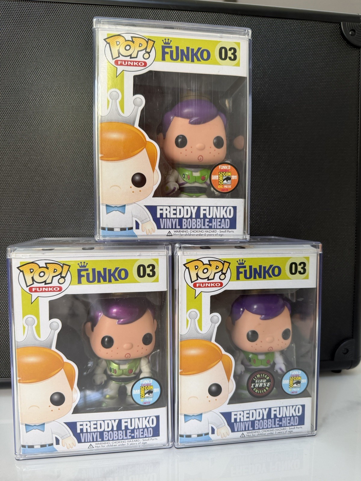Freddy Funko Buzz Lightyear 2 x LE 12 and 1 x LE125 SDCC 2011 Funko Pops GRAILS