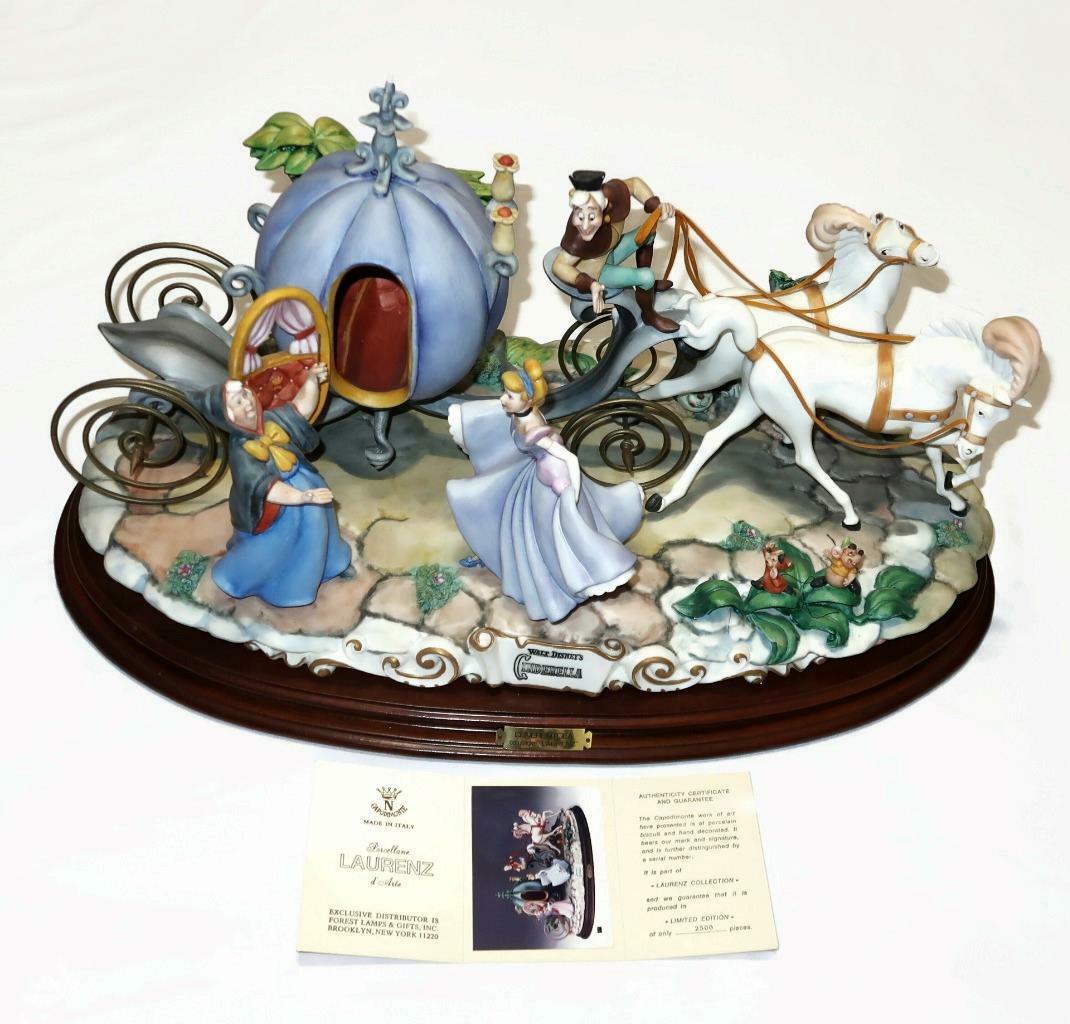 Disney Laurenz Capodimonte CINDERELLA WITH COACH LZD65 LE 133/2500 COA Disney Laurenz Capodimonte CINDERELLA WITH COACH LZD65 LE 133/2500 COA