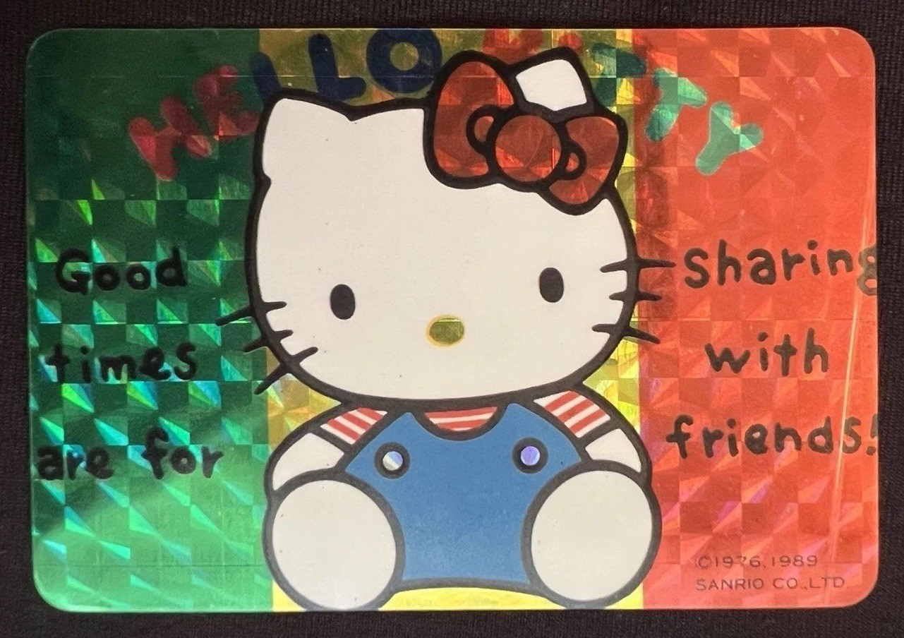 1989 SANRIO HELLO KITTY *VINTAGE PRISM* JAPAN CARD BANDAI-CARDDASS ERA RARE
