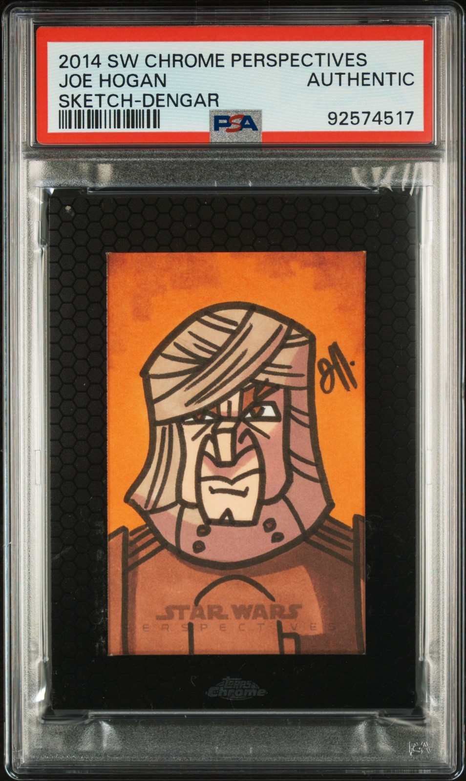 2014 TOPPS STAR WARS CHROME PERSPECTIVES SKETCH DENGAR JOE HOGAN PSA AUTHENTIC