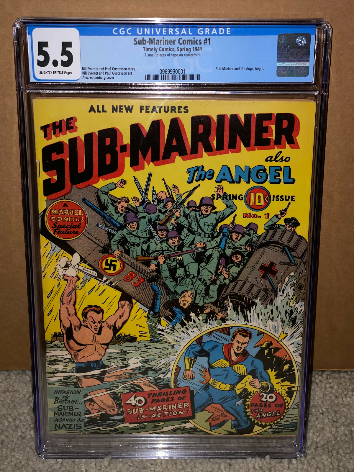 Sub-Mariner Comics #1 CGC 5.5 Timely Marvel 1941 Key Golden Age Grail D5 H10 cm