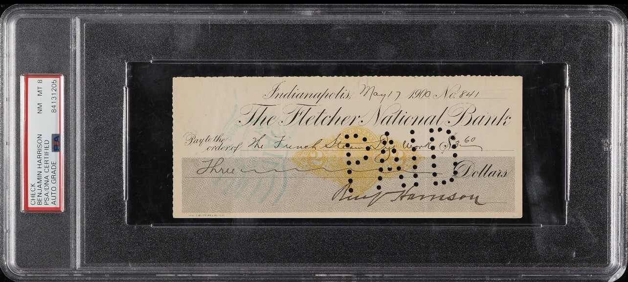 Benjamin Harrison Signed Autographed Check Auto PSA/DNA 8 23rd President USA Benjamin Harrison Signed Autographed Check Auto PSA/DNA 8 23rd President USA
