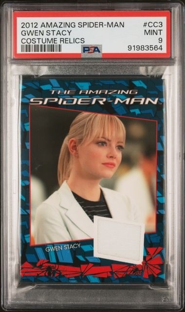 2012 Amazing Spider-Man Gwen Stacy Costume Relics PSA 9 Pop 3 Emma Stone 2012 Amazing Spider-Man Gwen Stacy Costume Relics PSA 9 Pop 3 Emma Stone