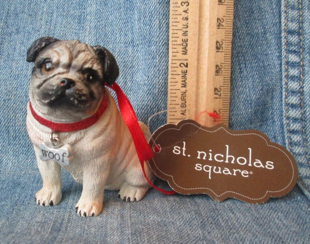 PUG DOG Vintage Christmas Tree Ornament OR43