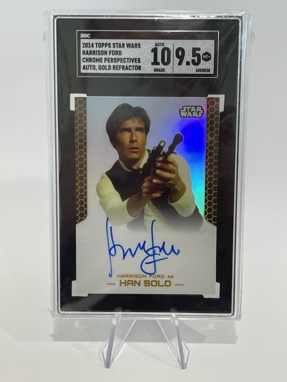 2014 Topps Chrome Star Wars Harrison Ford Han Solo ON CARD AUTO Autograph Rookie