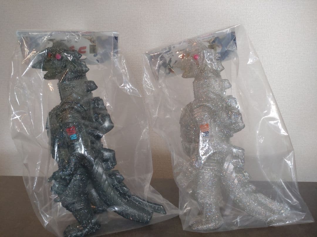 Marusan 450 Mechagodzilla Clear Glitter Sofubi 2 Figure Set From Japan